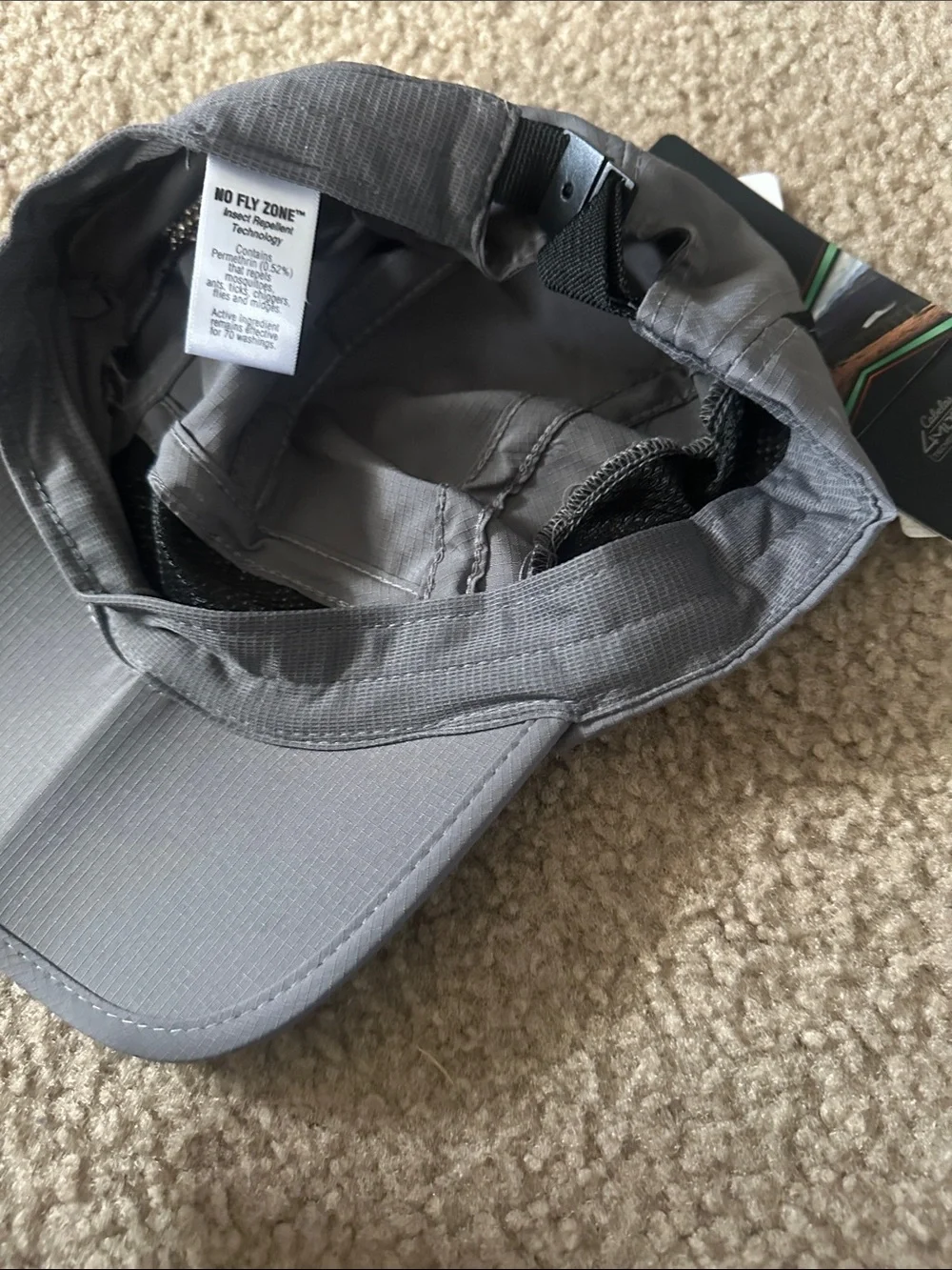 Gray and Black Performance Running Cap